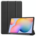 Per Galaxy Tab S6 Lite Custodia in pelle con chiusura orizzontale in puro colore Custer da 10,4 pollici con supporto triplo e funzione Sleep/Wake-up (Nero)