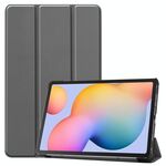 Per Galaxy Tab S6 Lite Custodia in pelle a vibrazione orizzontale con motivo Custer da 10,4 pollici in puro colore con supporto triplo e funzione di sospensione/sveglia (grigio)