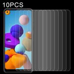 Per Galaxy A21 10 PCS 0.26mm 9H Durezza superficiale 2.5D Pellicola non a schermo intero in vetro temperato antideflagrante