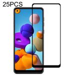25 PCS 9H Durezza superficiale 2.5D Pellicola in vetro temperato a schermo intero con colla piena per Galaxy A21