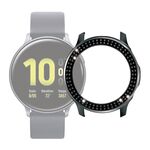 Per Samsung Galaxy Watch Active2 40mm Cassa dell'orologio con diamanti a doppia fila per PC (nero)