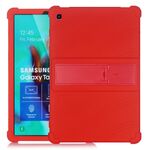 Custodia protettiva in silicone per tablet PC Galaxy Tab S5e T720 con staffa invisibile (rossa)