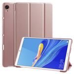 Per Huawei MediaPad M6 8.4 pollici 3 pieghevoli Flip orizzontale in pelle PU + Custodia in TPU a nido d'ape antiurto con supporto (oro rosa)
