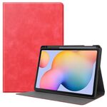 Per Samsung Galaxy Tab S6 Lite P610 / P615 Custodia in pelle di vacchetta con struttura in TPU Custodia in pelle con vibrazione orizzontale con supporto e funzione di sospensione / sveglia e slot per penna (rosso)