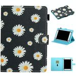 Per Tablet PC universale da 7 pollici, motivo floreale, custodia in pelle a vibrazione orizzontale con slot per schede e supporto (piccole margherite)