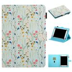 Per tablet universale da 8 pollici, motivo floreale, custodia in pelle con vibrazione orizzontale con slot per schede e supporto (piccolo motivo floreale)