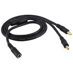 8a 5.5 x 2,5 mm da 1 a 2 Femmina a maschio Plug DC Power Splitter Adapter Cavo di alimentazione, lunghezza del cavo: 70 cm (nero)