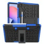 Per Samsung Galaxy S6 Lite Custodia antiurto in TPU + PC con struttura in gomma, con supporto e vassoio per penna (blu)