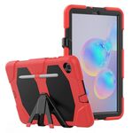 Per Samsung Galaxy Tab S6 Lite P610 Custodia protettiva antiurto in silicone colorato + PC con supporto e slot per penna (rosso)