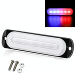 DC12V-24V / 18W Spia lampeggiante stroboscopica di emergenza per camion per auto 6 LED Luci laterali ultrasottili (rosso + blu)