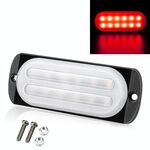 DC12V-24V / 36W Spia lampeggiante stroboscopica di emergenza per camion per auto 12 LED Luci laterali ultrasottili (rosse)