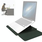 4 in 1 Borsa per fodera universale in pelle PU impermeabile PU con impugnatura e supporto e supporto Penna + 2 avvolgitori + Borsa da mouse + Borsa per caricabatterie set per laptop da 17 pollici (verde)