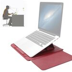 4 in 1 Borsa per laptop universale PU impermeabile in pelle PU con manico e supporto e supporto per penna + 2 avvolgitori + borsa del mouse + borsa del caricabatterie set per laptop da 17 pollici (rosso)