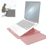 4 in 1 sacchetto di fodera per laptop impermeabile universale in pelle PU con impugnatura e supporto & portapenna + 2 avvolgitori + borsa del mouse + borsa del caricatore set per laptop da 17 pollici (oro rosa)
