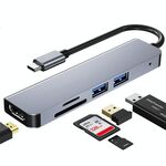 5 in 1 USB-C / Type-C a 4K HDMI + Slot per schede SD / TF + USB 2.0 + USB 3.0 MULTIFUNZIONE MULTIFUNZIONE HUB