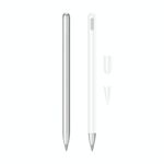 2 Set 3 in 1 Coperchio protettivo in silicone Stilo + Penna a due colori Set per Huawei M-matita (bianco)