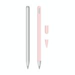 2 set 3 in 1 Coperchio protettivo in silicone Stilo + Penna a due colori Set per Huawei M-matita (rosa)