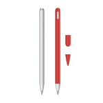 2 set 3 in 1 coperchio protettivo in silicone STILICONE + Penna a due colori Set per Huawei M-matita (rosso)