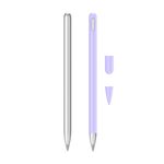 2 set 3 in 1 Coperchio protettivo in silicone Stilo + Penna a due colori Set per Huawei M-matita (lavanda viola)