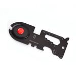 3 PCS 8 in 1 Acciaio inossidabile Scheda multi-funzione Scheda multi-funzione Camping Carta di sopravvivenza portatile Piccola carta tonda tonda Scheda Attrezzo con luce (Nero)