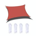 Giardino esterno Piscina Sole Tenda da sole Sunshade Sail Rain impermeabile Canopy, Dimensioni: 2m x 1.8m (rosso)