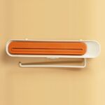 TM21006 3-in-1 Taglierina per pellicola fresca Scaffali per sacchi della spazzatura da cucina Scaffale per involucro di plastica (Arancione)