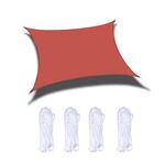 Outdoor Garden Sunshade Sail Impermeabile Anti-UV Baldacchino, Dimensioni: 2m x 2m (rosso)