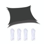 Outdoor Garden Sunshade Sail Anti-UV Canopy Anti-UV, Dimensioni: 4m x 4m (nero)
