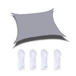 Outdoor Garden Sunshade Sail Impermeabile Anti-UV Baldacchino, Dimensioni: 4m x 4m (grigio)