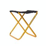 Sedia pieghevole da campeggio portatile da esterno 7075 in lega di alluminio Sgabello per barbecue, dimensioni: 24.5x22.5x27cm (oro)
