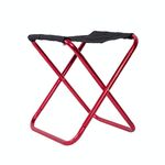 Sedia pieghevole da campeggio portatile da esterno 7075 in lega di alluminio Sgabello per barbecue in lega di alluminio, dimensioni: 24.5x22.5x27cm (rosso)