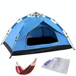 TC-014 Beach Beach Travel Camping Tenda multi-persona automatica per 2 persone (blu + tappetino + amaca)