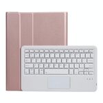 AW11-Una custodia in pelle per tastiera ultra-sottile a lambette agnello staccabile con touchpad & stand per Huawei Matepad 11 2021 (oro rosa)