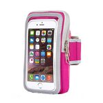 3 pezzi Confortevole e traspirante Borsa per braccio sportivo Borsa da polso per cellulare per telefono cellulare da 5,5 pollici (rosa rossa)