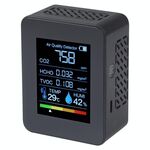 TVOC1 Portable CO2 Air Quality Formaldehyde Detector di anidriduro carbonio Igrometro di temperatura indoor con display digitale a LED (nero)