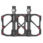 PD-M86C  1 Pair PROMEND Bicycle Road Bike Mountain Bike 3 Palin Carbon Fiber Bearing Pedal(Black)