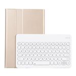 YAK10 2 in 1 Tastiera Bluetooth rotonda rimovibile TOWBAP + Custodia in pelle protettiva in pelle di agnello con supporto per Lenovo Qitan K10 TB-X6C6X (oro)