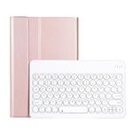 Yak10 2 in 1 Tastiera Bluetooth rotonda rimovibile TOWBAP TOWBAP + Custodia in pelle protettiva TPU con texture con supporto per Lenovo Qitian K10 TB-X6C6X (oro rosa)
