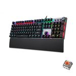 AULA F2088 108 Tasti Mixed Light Light Mechanical Brown Switch Wired USB Gaming Keyboard con pulsante in metallo (nero)