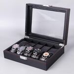 Scatola di immagazzinaggio della scatola di immagazzinaggio dei monili dell'orologio della scatola di cuoio della fibra di carbonio della fibra di carbonio, Stile: 10 Posizioni dell'orologio