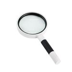 3 PCS Hand-Tend Lettura Legger Leggero Lente in vetro Anti-skid Maniglia anziana Lettura Repair Identificazione Lente d'ingrandimento, Specifica: 75mm 4 volte (bianco nero)