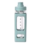 2 pezzi tazza di acqua di plastica quadrata con sport esterni di paglia Kettles portatili di grande capacità, colore: 700ml (blu)
