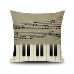 2 pz Piano Nota NOTA Digital Stampato Lino Fodera senza cuscino, Dimensioni: 45x45cm (1)