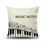 2 PCS Piano Nota NOTA Digital Stampato Lino Federa senza federa, Dimensioni: 45x45cm (3)