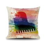 2 PCS Piano Nota Nota Digital Stampato Lino Fodera senza cuscini, Dimensioni: 45x45cm (7)
