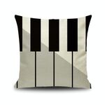 2 PCS Piano Nota NOTA Digital Stampato Lino Fodera senza cuscino, Dimensione: 45x45cm (9)