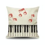 2 PCS Piano Nota Nota Digital Stampato Lino Fodera senza cuscino, Dimensioni: 45x45cm (10)