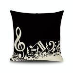 2 PCS Piano Nota NOTA Digital Stampato Lino Federa senza federa, Dimensioni: 45x45cm (11)