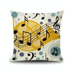 2 PCS Piano NOTA NOTA Digital Stampato Lino Federa senza cuscino, Dimensioni: 45x45cm (13)