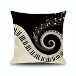 2 PCS Piano Nota NOTA Digital Stampato Lino Federa senza cuscino, Dimensioni: 45x45cm (16)